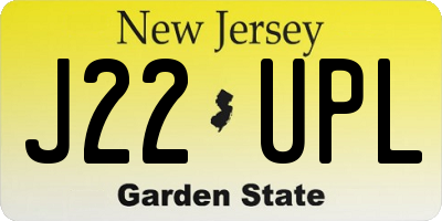 NJ license plate J22UPL