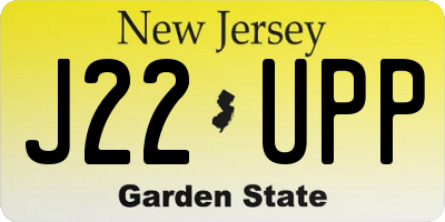 NJ license plate J22UPP