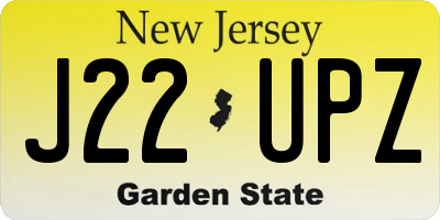 NJ license plate J22UPZ
