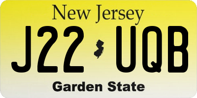 NJ license plate J22UQB