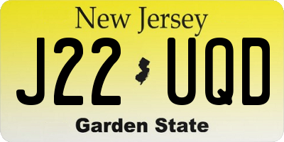 NJ license plate J22UQD