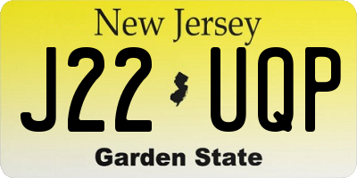 NJ license plate J22UQP
