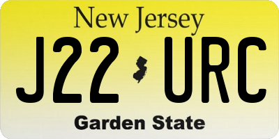 NJ license plate J22URC