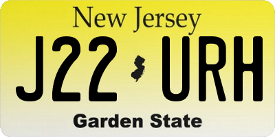 NJ license plate J22URH