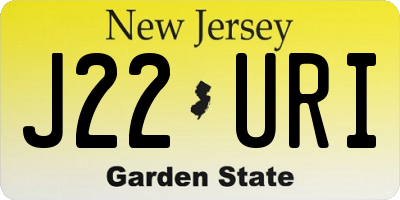 NJ license plate J22URI