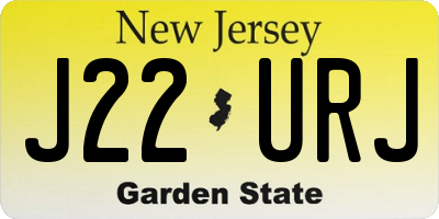NJ license plate J22URJ