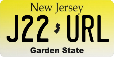 NJ license plate J22URL