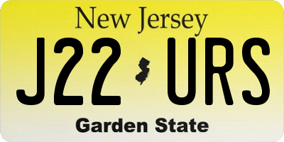 NJ license plate J22URS
