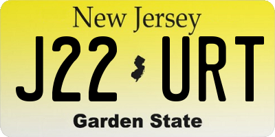 NJ license plate J22URT