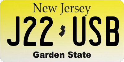 NJ license plate J22USB