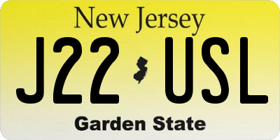 NJ license plate J22USL
