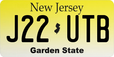 NJ license plate J22UTB