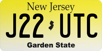 NJ license plate J22UTC