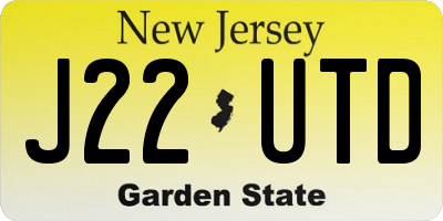 NJ license plate J22UTD