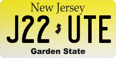 NJ license plate J22UTE
