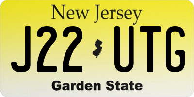 NJ license plate J22UTG