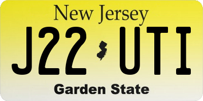 NJ license plate J22UTI