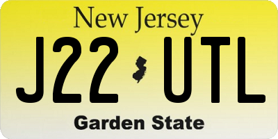 NJ license plate J22UTL