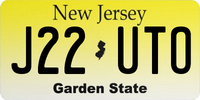 NJ license plate J22UTO