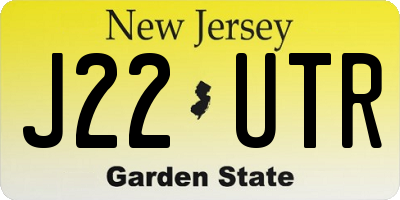 NJ license plate J22UTR
