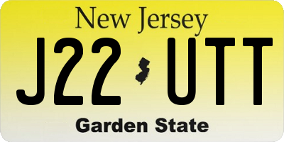 NJ license plate J22UTT
