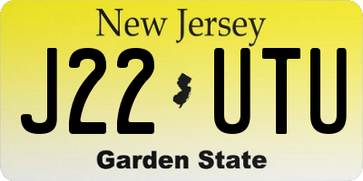 NJ license plate J22UTU