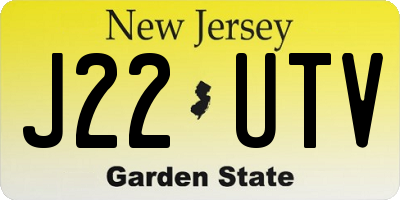 NJ license plate J22UTV