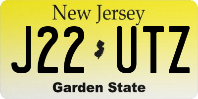 NJ license plate J22UTZ