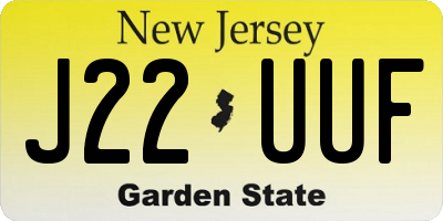 NJ license plate J22UUF