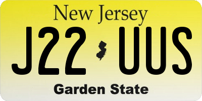 NJ license plate J22UUS
