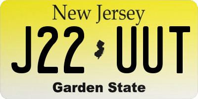 NJ license plate J22UUT