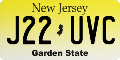 NJ license plate J22UVC
