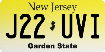 NJ license plate J22UVI