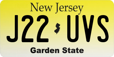 NJ license plate J22UVS