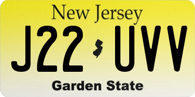 NJ license plate J22UVV