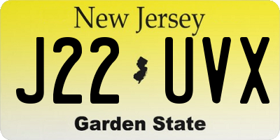 NJ license plate J22UVX