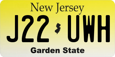 NJ license plate J22UWH