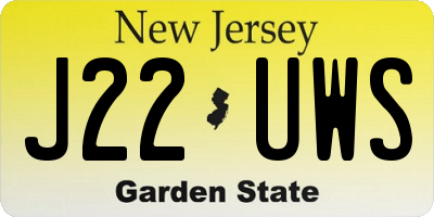 NJ license plate J22UWS