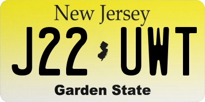 NJ license plate J22UWT