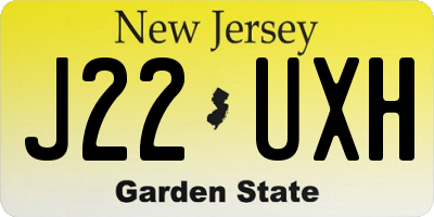 NJ license plate J22UXH