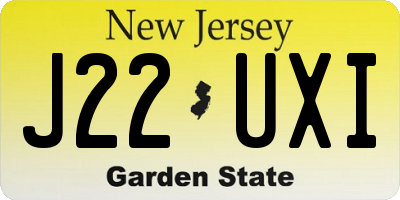 NJ license plate J22UXI