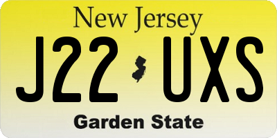 NJ license plate J22UXS