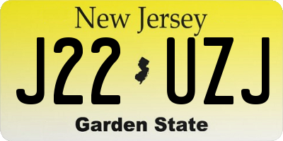 NJ license plate J22UZJ