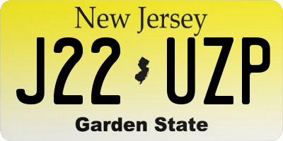 NJ license plate J22UZP