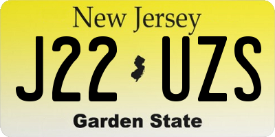 NJ license plate J22UZS