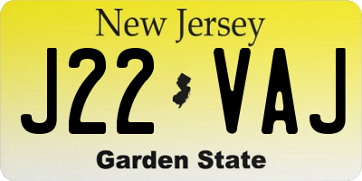 NJ license plate J22VAJ