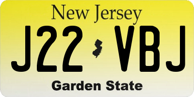 NJ license plate J22VBJ