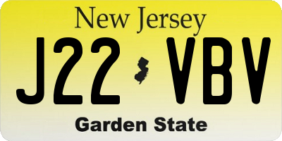 NJ license plate J22VBV