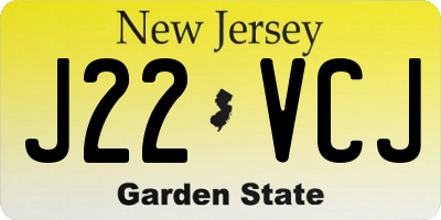 NJ license plate J22VCJ