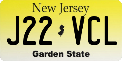 NJ license plate J22VCL